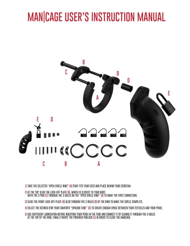 Model 21 - Chastity - 4.5"""" - Silicone Cock Cage - Black