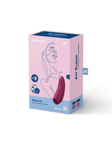 Wibrator - Curvy 1+ Air Pulse Stimulator + Vibration Rose Red