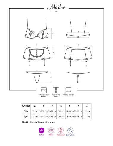 Bielizna-Maidme komplet 5-częściowy L/XL