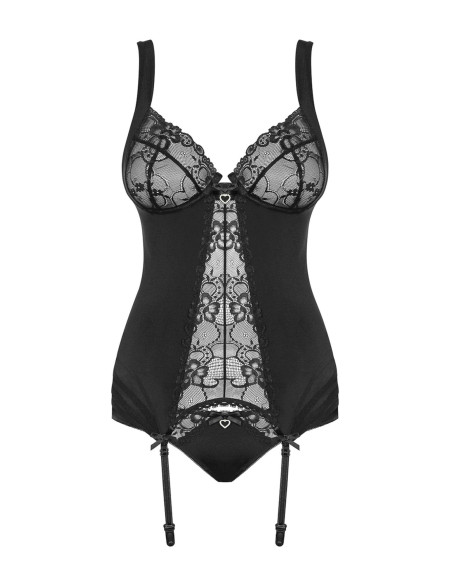 Bielizna-Heartina gorset i figi czarny  S/M