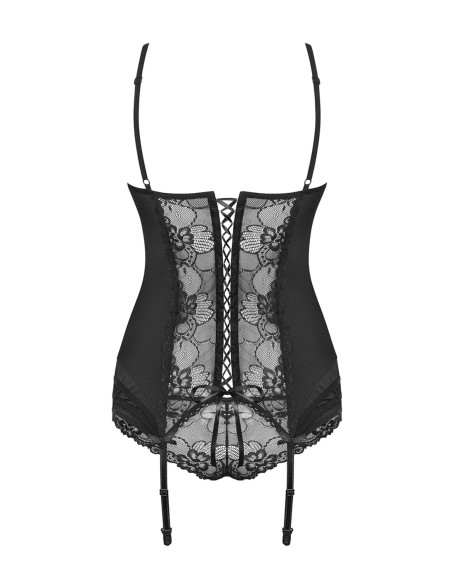 Bielizna-Heartina gorset i figi czarny  S/M