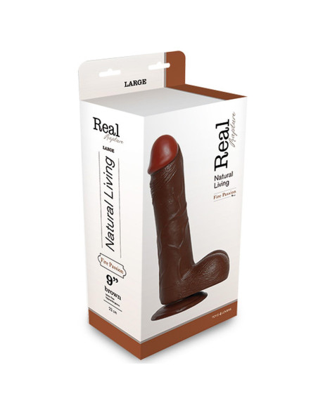 Dildo-REALISTIC DILDO REAL RAPTURE BROWN 9"