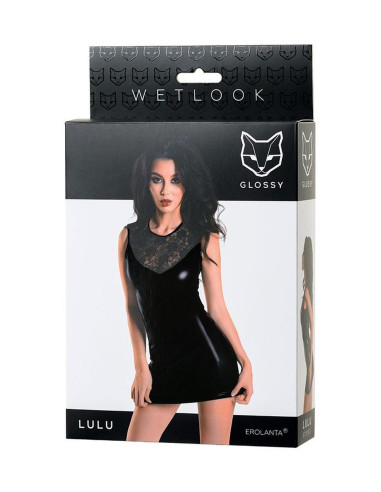 Wetlook black dress LULU - black M