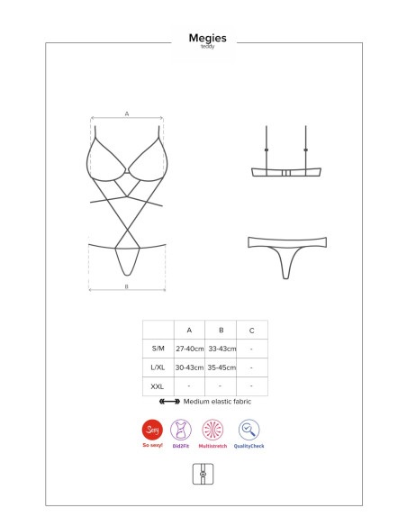 Bielizna-Megies body czarne  S/M