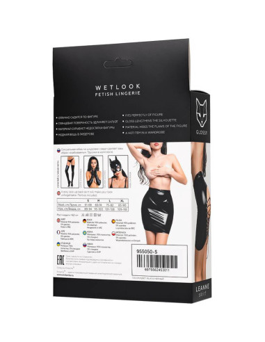 Wetlook skirt Leanne - black L