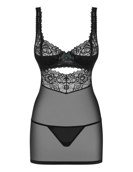 Bielizna- 867-CHE-1 koszulka i stringi  S/M