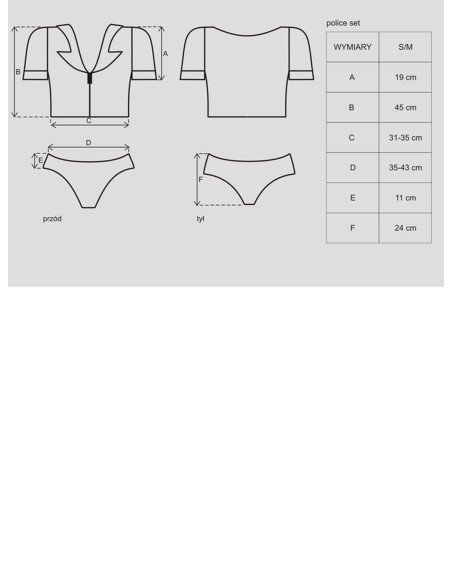 Bielizna-Police set kostium  S/M