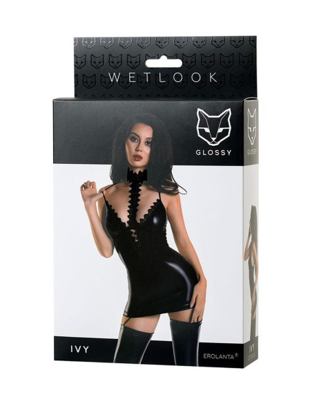 Wetlook dress IVY - black L