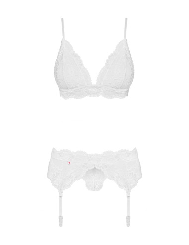 Bielizna-810-SEG-2 komplet 3-częściowy biały  S/M
