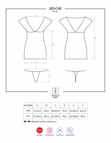 Bielizna-821-CHE-1 koszulka i stringi L/XL