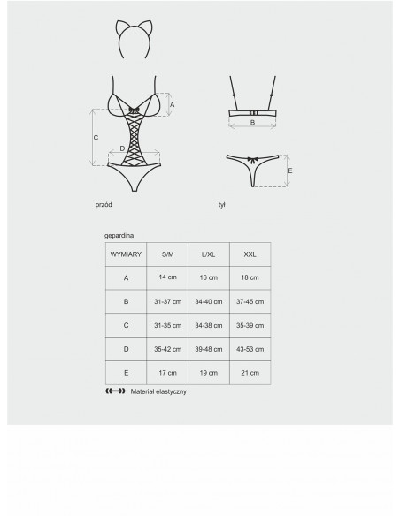 Bielizna-Gepardina kostium 3-częściowy  S/M