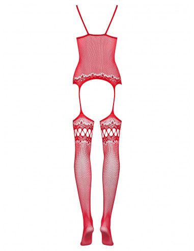 Bielizna-Bodystocking F214 czerwony  S/M/L