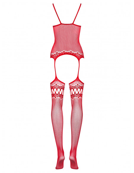 Bielizna-Bodystocking F214 czerwony  S/M/L