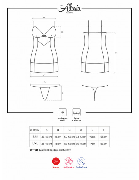 Bielizna-Alluria koszulka i stringi L/XL