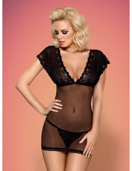 Bielizna-821-CHE-1 koszulka i stringi  S/M