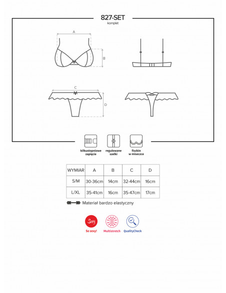 Bielizna-827-SET-3 komplet 2-częściowy L/XL