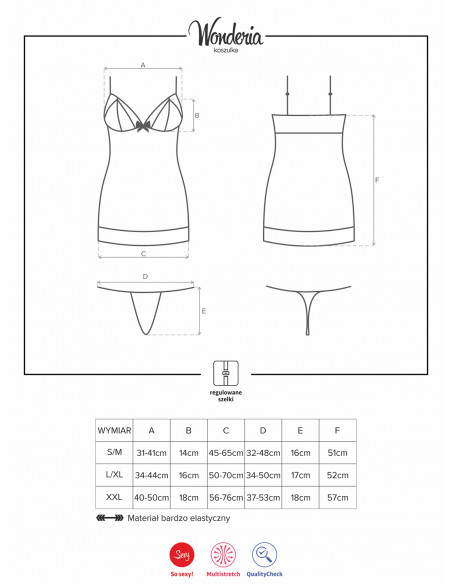Bielizna-Wonderia koszulka i stringi  S/M