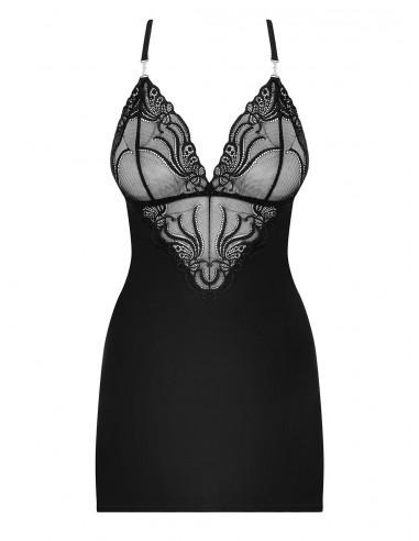 Bielizna-828-CHE-1 koszulka i stringi  S/M