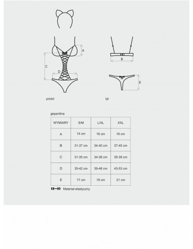 Bielizna-Gepardina kostium 3-częściowy L/XL