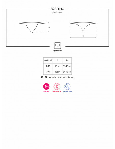 Bielizna-828-THC-1 stringi otwarte L/XL