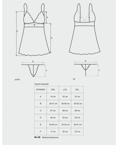 Bielizna-Imperia babydoll i stringi  S/M