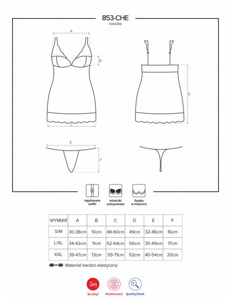 Bielizna-853-CHE-1 koszulka i stringi L/XL