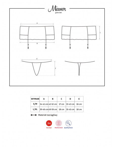 Bielizna-Miamor pas i stringi L/XL