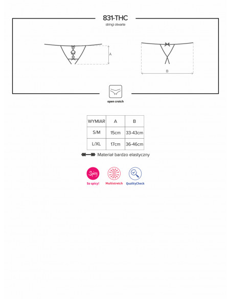 Bielizna-831-THC-1 stringi otwarte L/XL