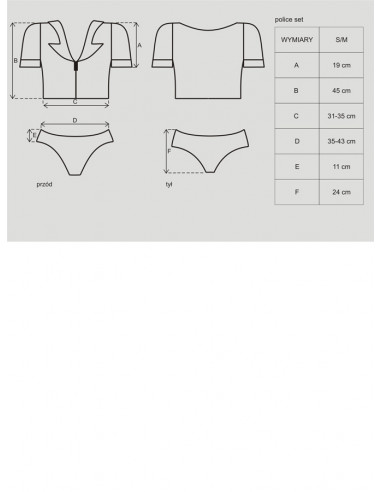 Bielizna-Police set kostium  S/M