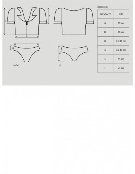 Bielizna-Police set kostium  S/M