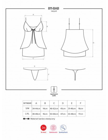Bielizna-811-BAB-4 babydoll i stringi L/XL