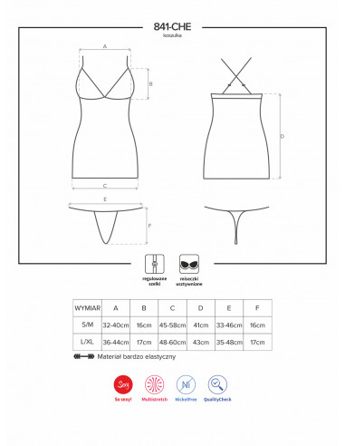 Bielizna-841-CHE-1 koszulka i stringi L/XL