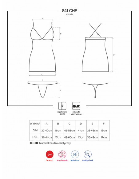 Bielizna-841-CHE-1 koszulka i stringi L/XL