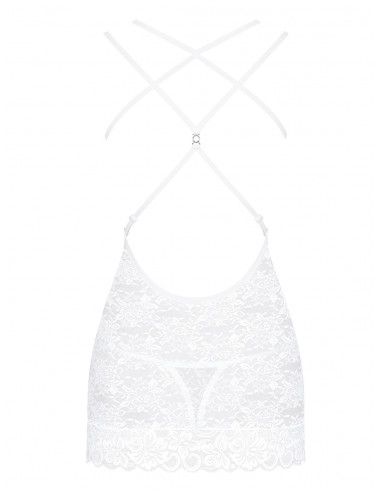 Bielizna-860-CHE-2 koszulka i stringi biała L/XL