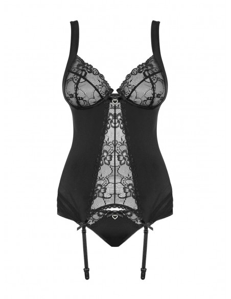 Bielizna-Heartina gorset i figi czarny L/XL