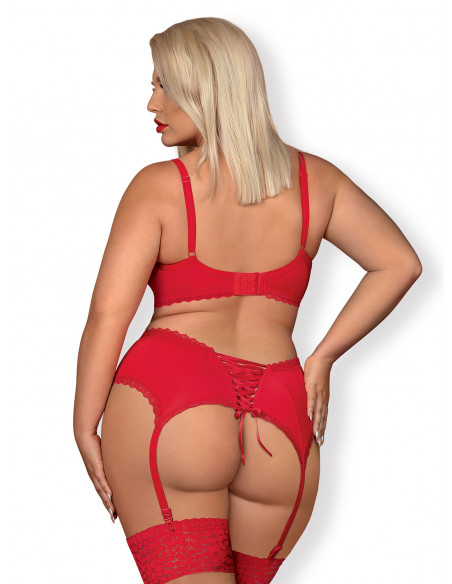 Bielizna-Jolierose komplet 3-częściowy czerwony XXL