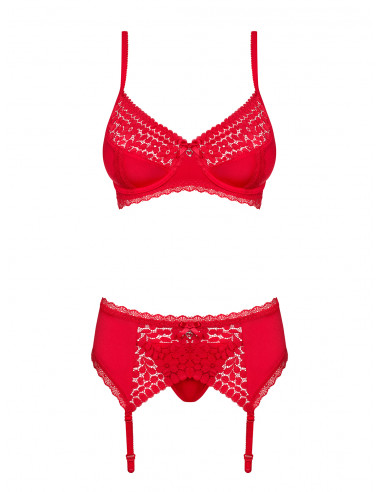 Bielizna-Jolierose komplet 3-częściowy czerwony XXL
