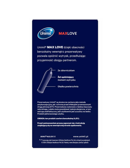 UNIMIL BOX 12 MAX LOVE TIME CONTROL