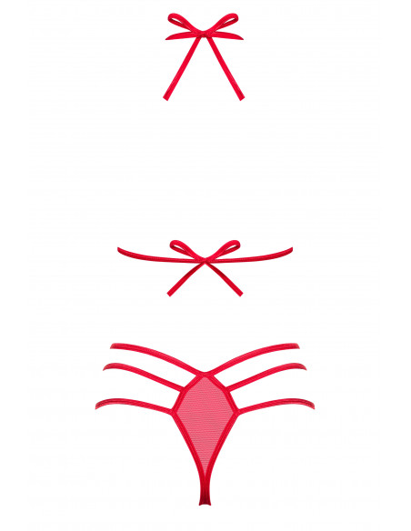 Bielizna-Giftella komplet 2-częściowy czerwony  S/M