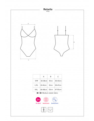 Bielizna-Redella body czarne XXL