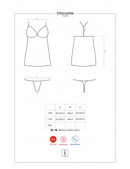 Bielizna-Chiccanta koszulka i stringi czarna L/XL