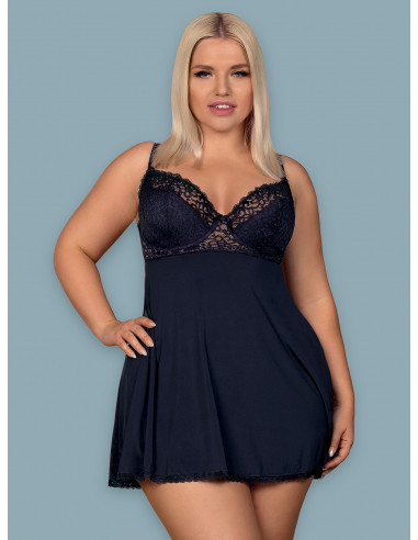 Bielizna-Drimera babydoll i stringi niebieska XXL