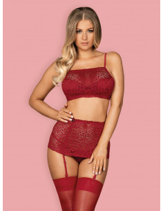 Bielizna-Lividia komplet 3-częściowy czerwony  S/M