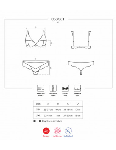 Bielizna-853-SET-3 komplet czerwony  S/M