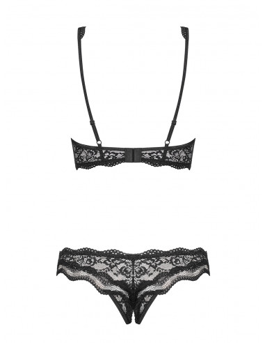 Bielizna-Luvae komplet 2-częściowy otwarty Czarny  S/M