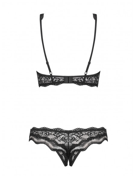 Bielizna-Luvae komplet 2-częściowy otwarty Czarny  S/M