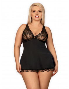 Bielizna-Luvae babydoll i stringi czarne XXL