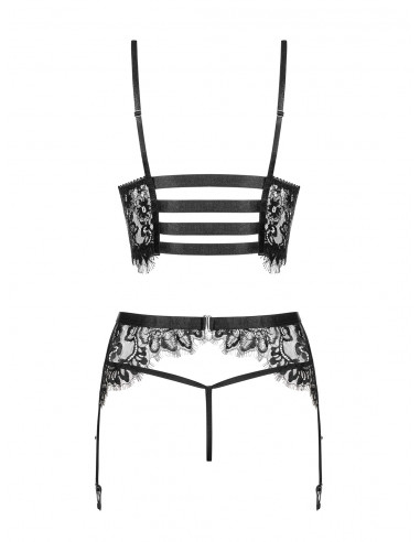 Bielizna-Lashy komplet 3-częściowy czarny L/XL