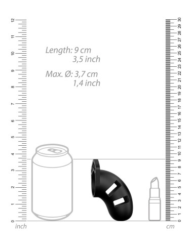 Model 20 - Chastity - 3.5"""" - Silicone Cock Cage - Black