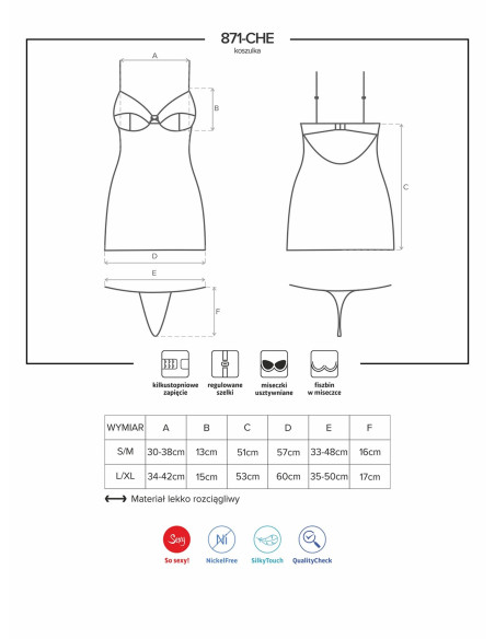 Bielizna-871-CHE-2 koszulka i stringi  L/XL